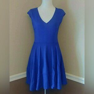 Cobalt Blue Flared Jersey Skater Dress from Modcloth by Eight Sixty Size Large